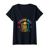 Camiseta Monster High Alumni Pride Crest Com Decote Em V Para Mulheres