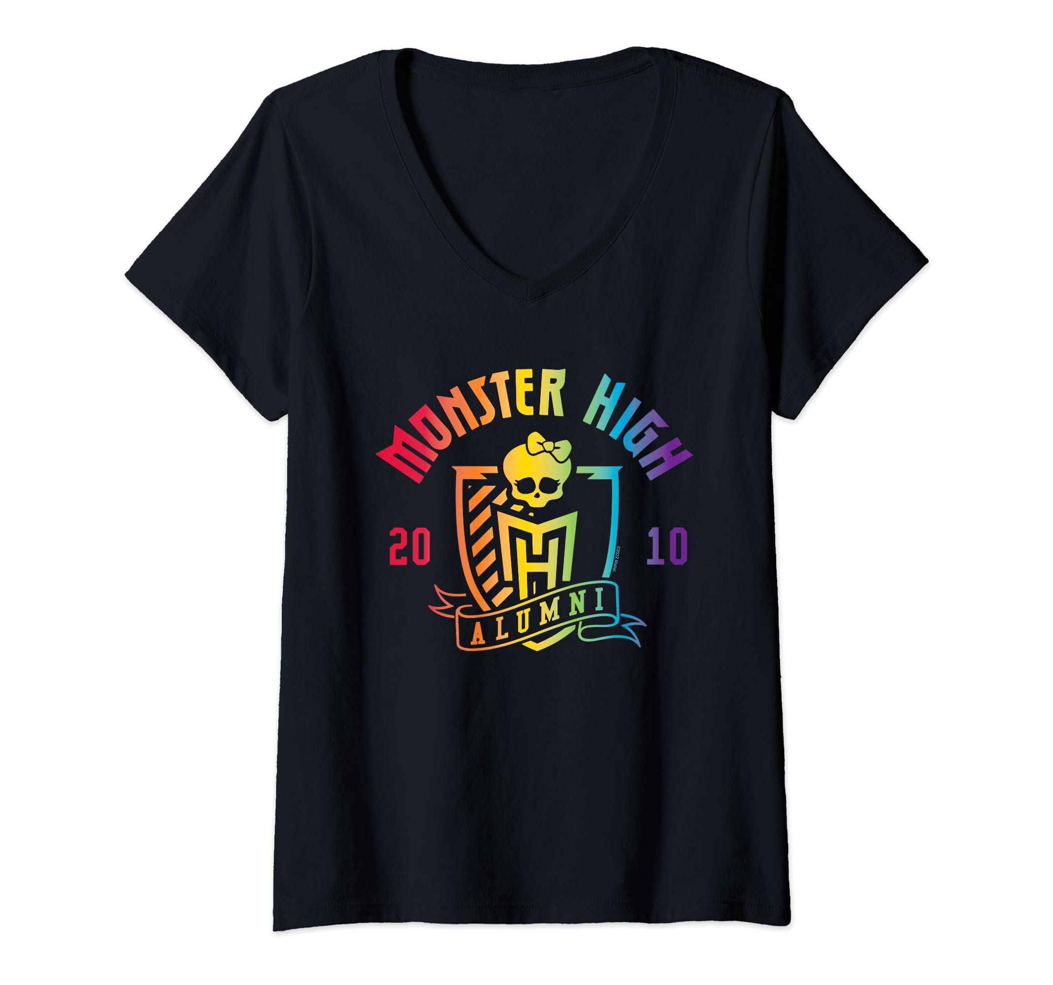 Camiseta Monster High Alumni Pride Crest Com Decote Em V Para Mulheres