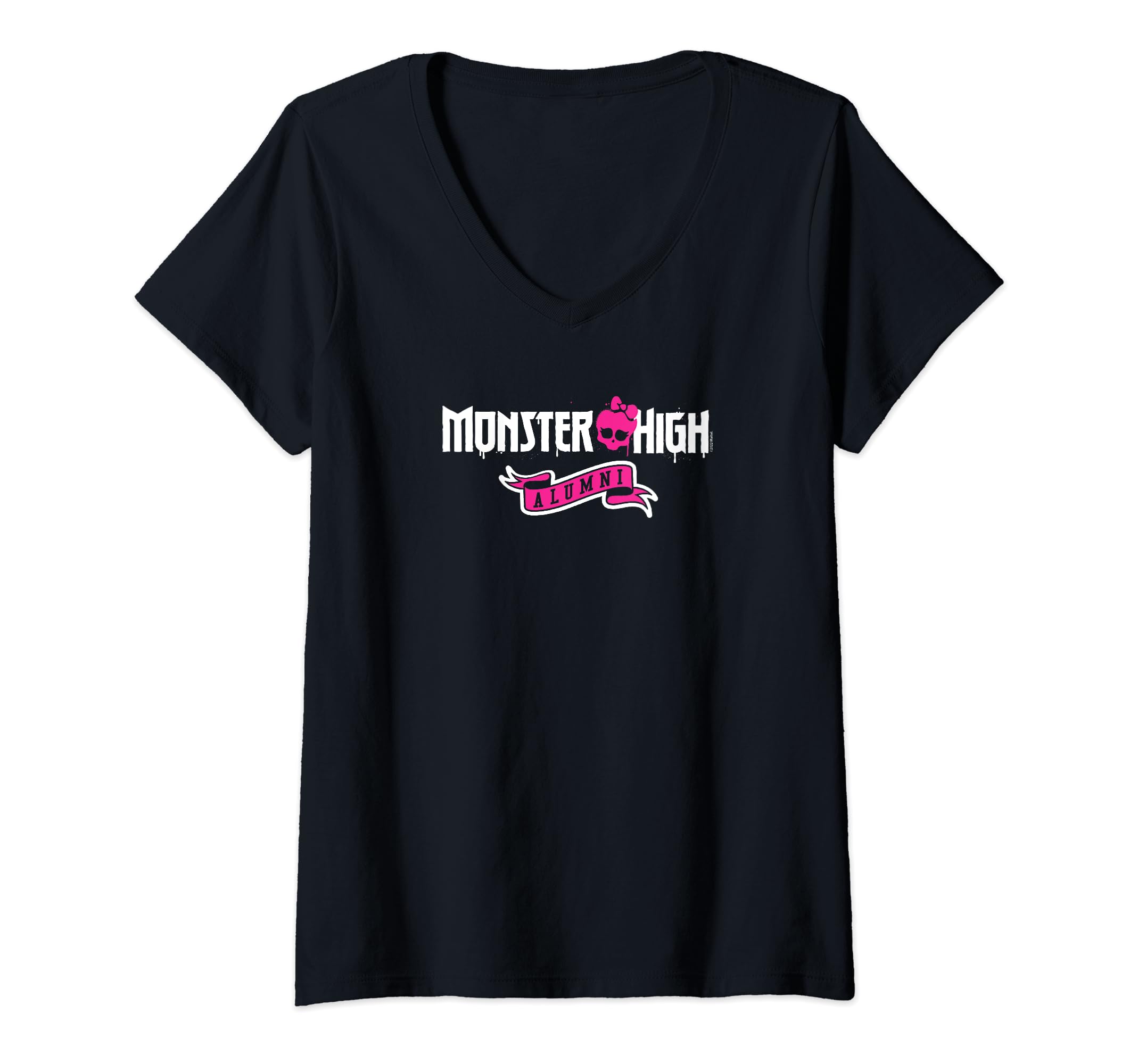 Camiseta Monster High Alumni Banner Com Decote Em V Para Mulheres