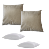 Kit 2 Capa Para Almofada 45x45 Decorativa Suede Para Sofá Quarto Sala - Caqui