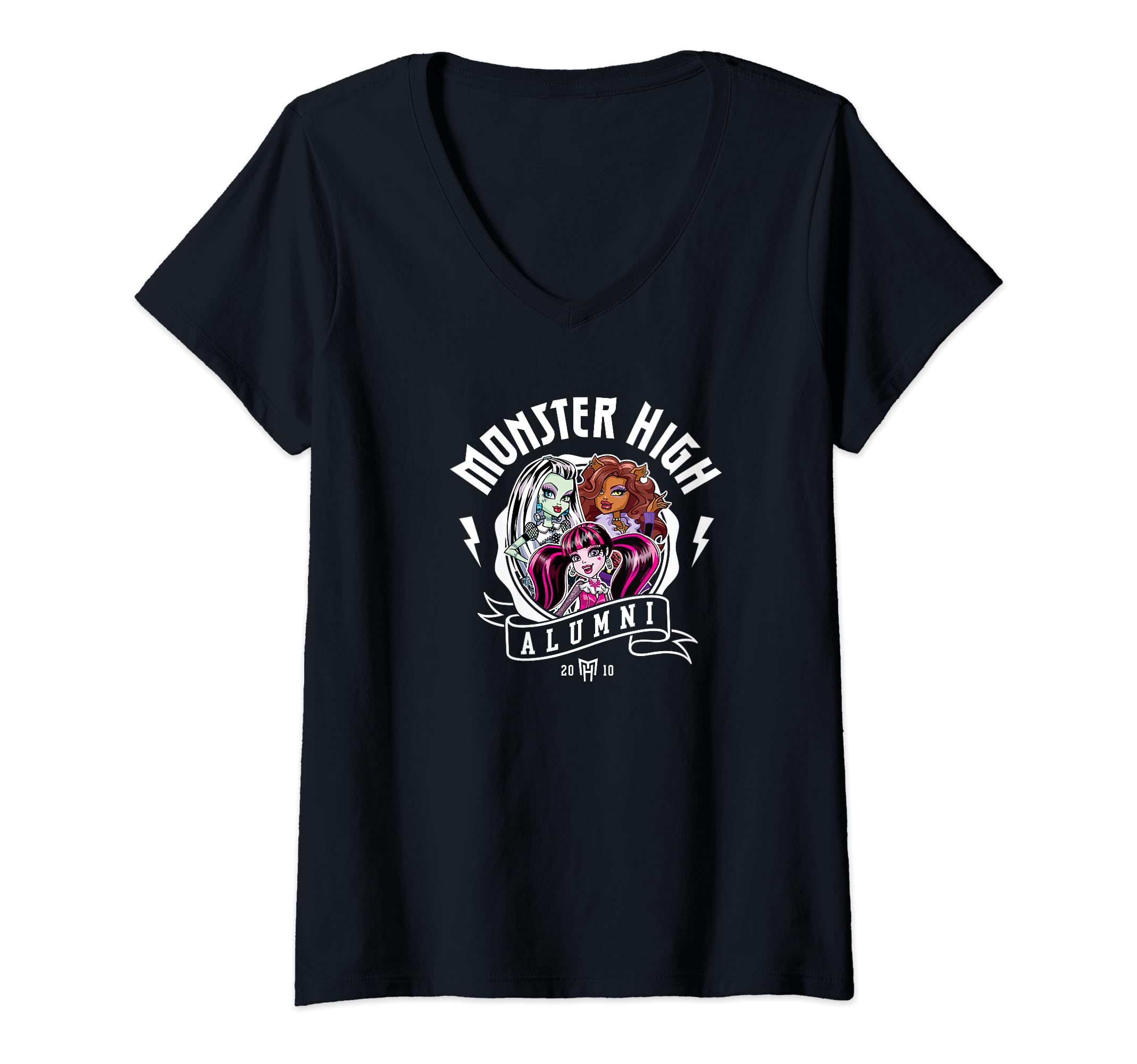 Camiseta Monster High Alumni Group Com Decote Em V Para Mulheres