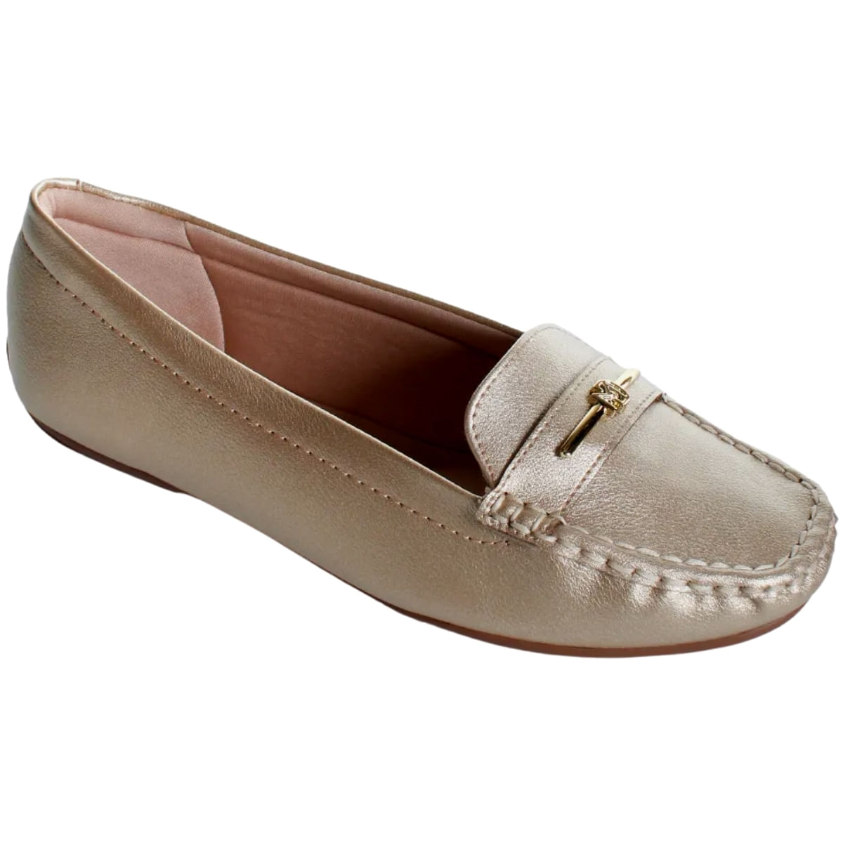 Sapato Mocassim Feminino Casual Ultra Conforto Modare 7035.655.25276 - Dourado - 39