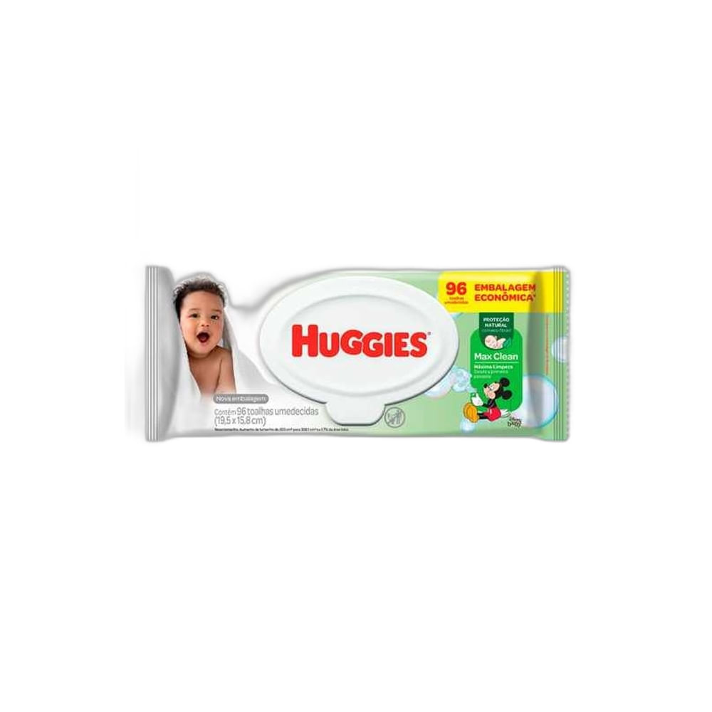Lenços Umedecidos Huggies Max Clean 96 Unidades