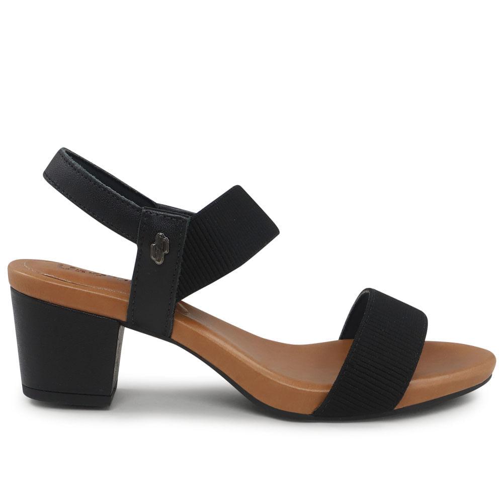 Sandalia Usaflex Elastico Salto Preto 037