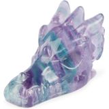 2 Arco-íris Fluorita Cristal Dragão Cabeça Crânio Pedra Preciosa Carvi
