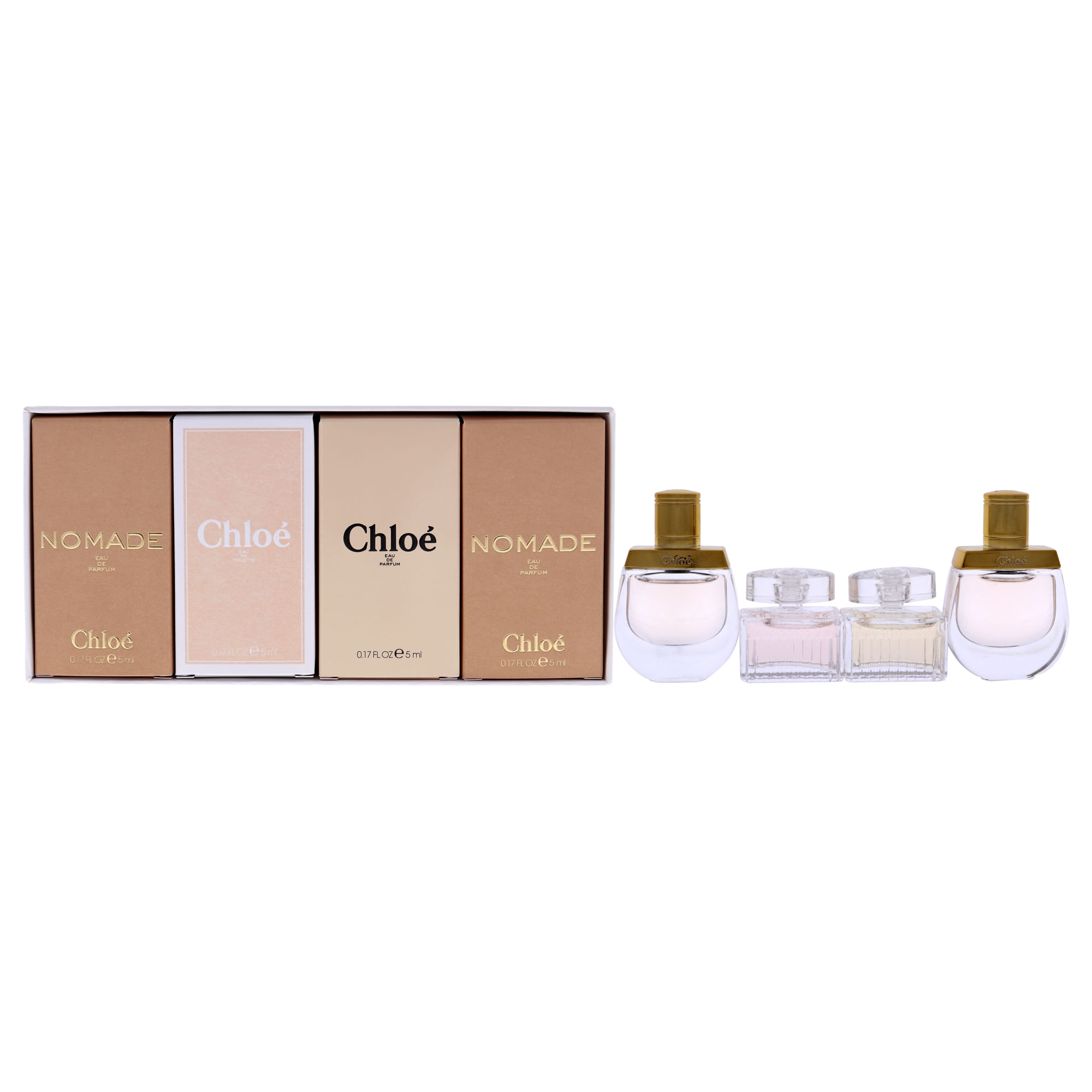 Perfume Chloe Nomade Eau De Parfum De 5 Ml Para Mulheres, 4 Peças, Presente S