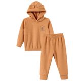 Conjunto Longo Inverno Feminino Infantil Com Capuz Em Pelucia