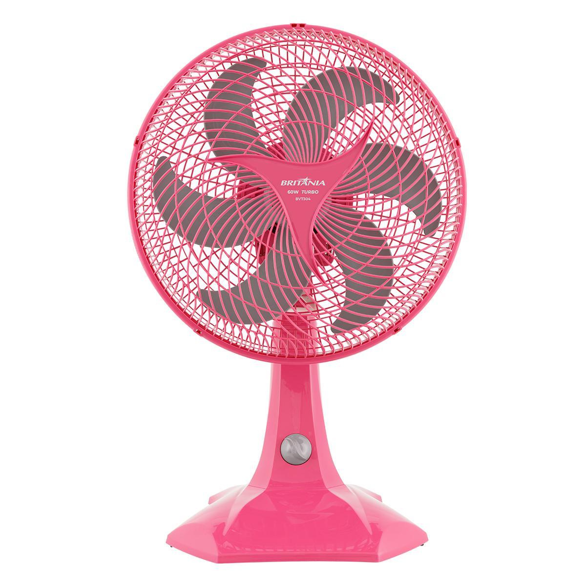 Ventilador Britânia Rosa 60w Hélice Com 6 Pás Bvt304 127v