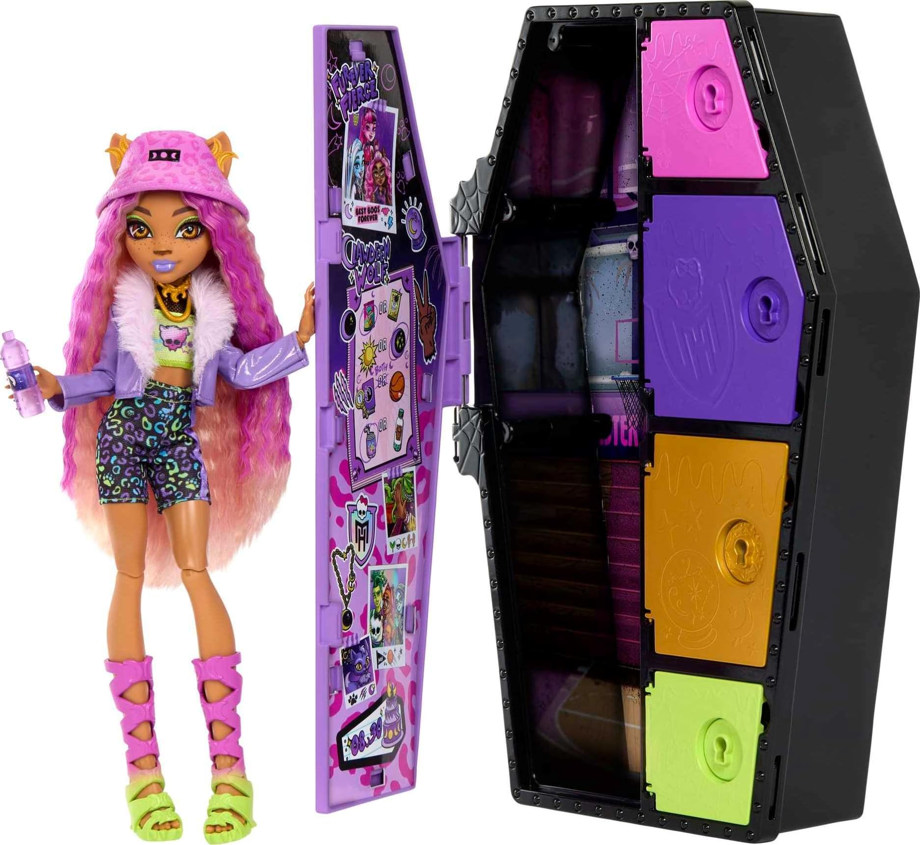 Boneca Moderna Monster High Clawdeen Wolf Com Armário