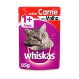 Ração Úmida Whiskas Sachê Carne Ao Molho Para Gatos Adultos 85g