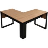 Mesa De Canto Para Escritorio Me4181 Amendoa Preto Tecno Mobili