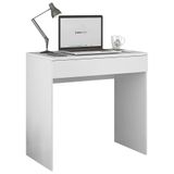 Mesa Escrivaninha Estudo Loft Minimalista Bp 100% Mdf 80cm Com 01 Gaveta Branco - Desk Design