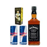 Kit Presente Jack Daniel&#39;s 375ml + Red Bull + Agua De Coco