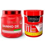 Kit 01 Masc. Banho De Morango E 01 Masc. Uti Forever Liss