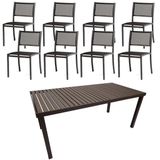 Jogo de Mesa Retangular 8 Lugares para Sala de Jantar e Jardim