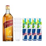 Combo Whisky Red Label 1l + 4 Red Bull + 4 Água De Coco