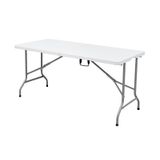 Mesa Dobrável Tipo Maleta Prática E Durável 152x60cm Branca - Waw Design