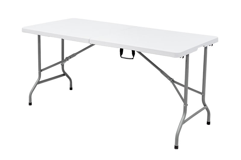 Mesa Dobrável Tipo Maleta Prática E Durável 152x60cm Branca - Waw Design