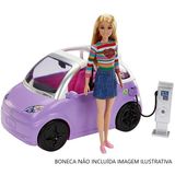 Carro Da Barbie Veículo Elétrico Roxo Dois Lugares Pluge Teto Solar E Conversível Hjv36 Mattel