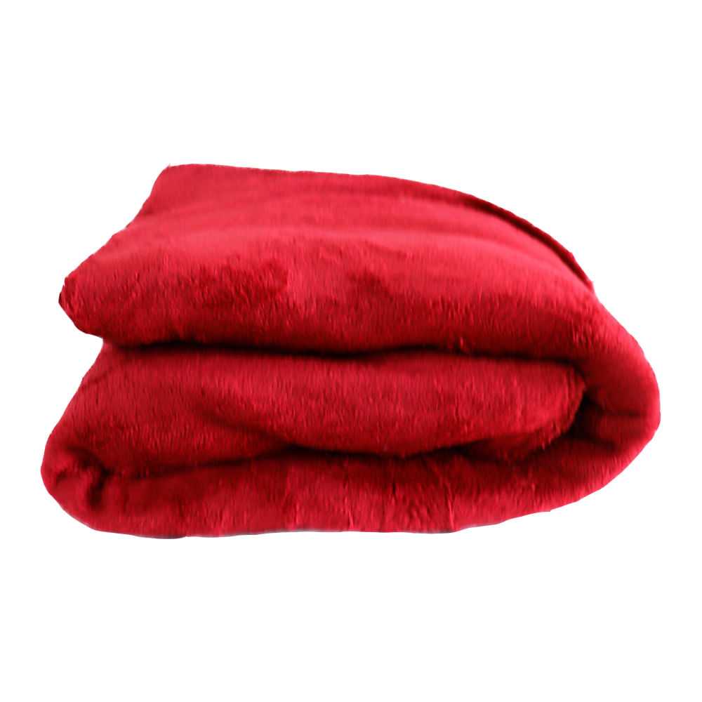 Manta Microfibra Antialérgica Casal Plush 1,80 X 2,00 - Vermelho