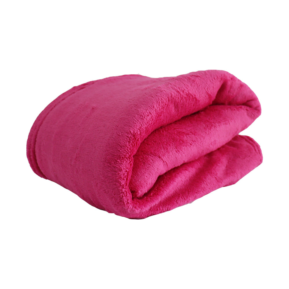 Manta Microfibra Antialérgica Casal Plush 1,80 X 2,00 - Rosa Pink