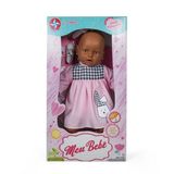 Boneca Meu Bebê Negra C/ Vestido - Estrela - Rosa