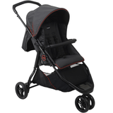 Carrinho De Bebe 3 Rodas Berço Passeio Burigotto Cr3 Gray Red