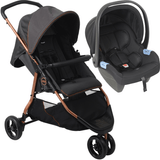 Carrinho De Bebe Com Bebe Conforto Burigotto Cr3 Gray Cobre