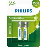 Pilha Philips Aa Recarregável R6b2rtu25/59 1.2v - Embalagem Com 2 Unidades