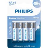 Pilha Philips Aa Alcalina Lr6p4b/59 1.5v - Embalagem Com 4 Unidades