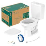 Kit Vaso Sanitário + Caixa Acoplada + Acessórios De Fixação Celite Like Branco