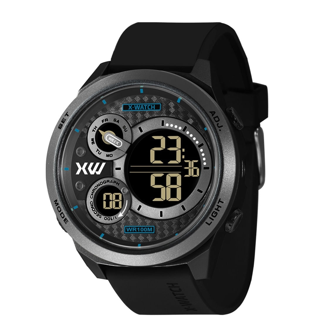 Relógio De Pulso Digital Masculino Esportivo Preto/cinza Xmppd665 Pxpx - X Watch