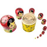 10  Tradicionais Estilo Vermelho Matryoshka Clássico Semyonov Madeira