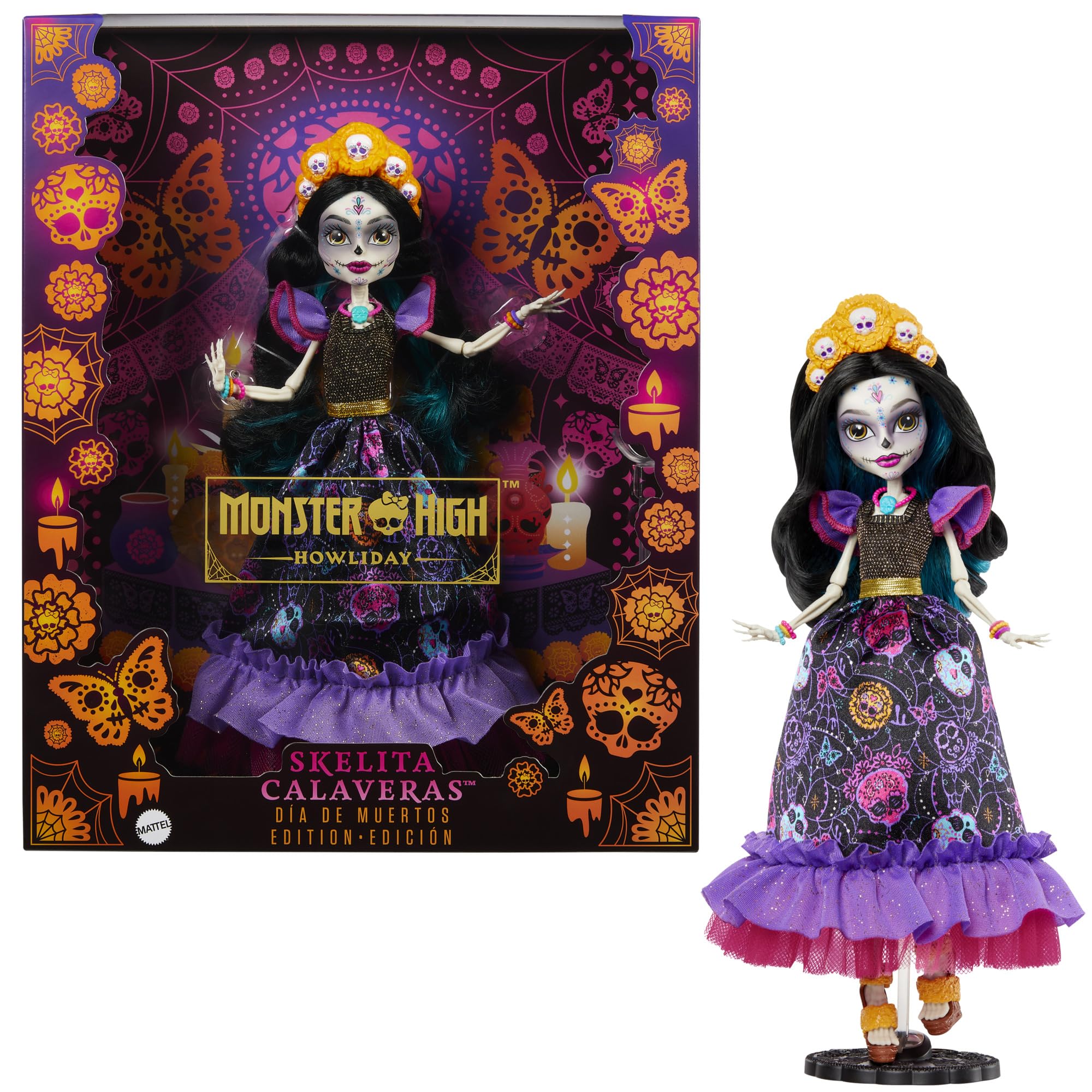 Boneca Monster High Skelita Calaveras Día De Muertos Com Pacote