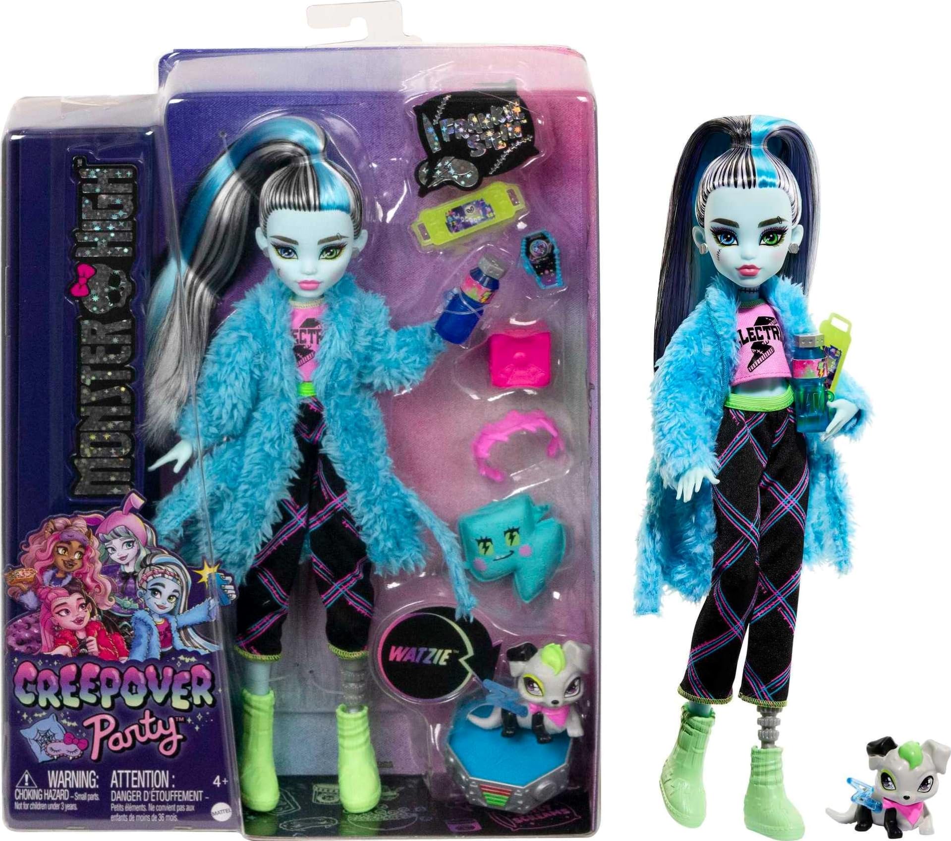 Doll Monster High Frankie Stein Creepover Party Com Cachorro De Estimação