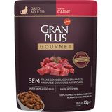 Caixa 18un Ração Úmida Sachê Granplus Gourmet Gatos Adultos Carne 85g