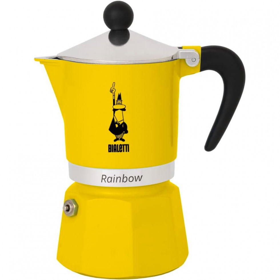 Cafeteira De Cafe Expresso Manual Italiana, Bialetti 4982, Amarelo