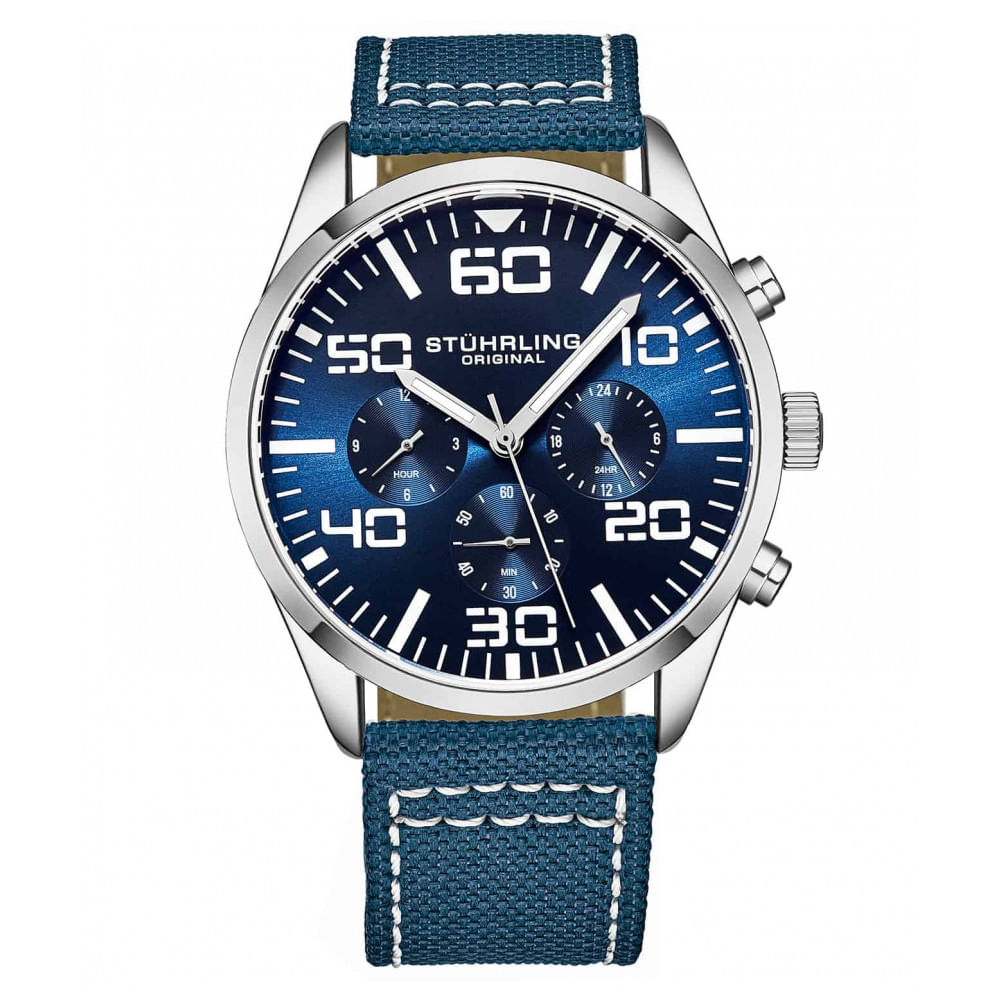 Relogio Masculino Stuhrling 4001 Quartzo 42mm, Azul