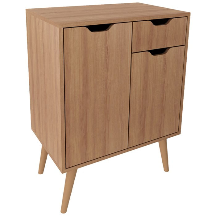 Gabinete Para Banheiro 2 Portas 1 Gaveta Bn3637 Amendoa Tecno Mobili