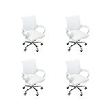 Kit 4 Cadeiras De Escritório Begonia Mesh Ergonômico Branco