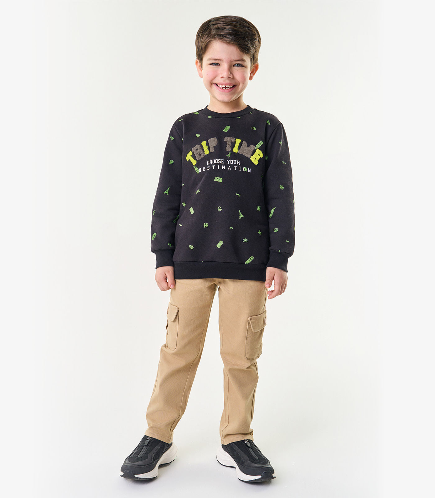 Calça Infantil Masculina Em Sarja Trick Nick Verde 6