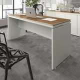Mesa De Escritório 160cm Com Tampo Duplo Oslo Cor:fendi E Freijó