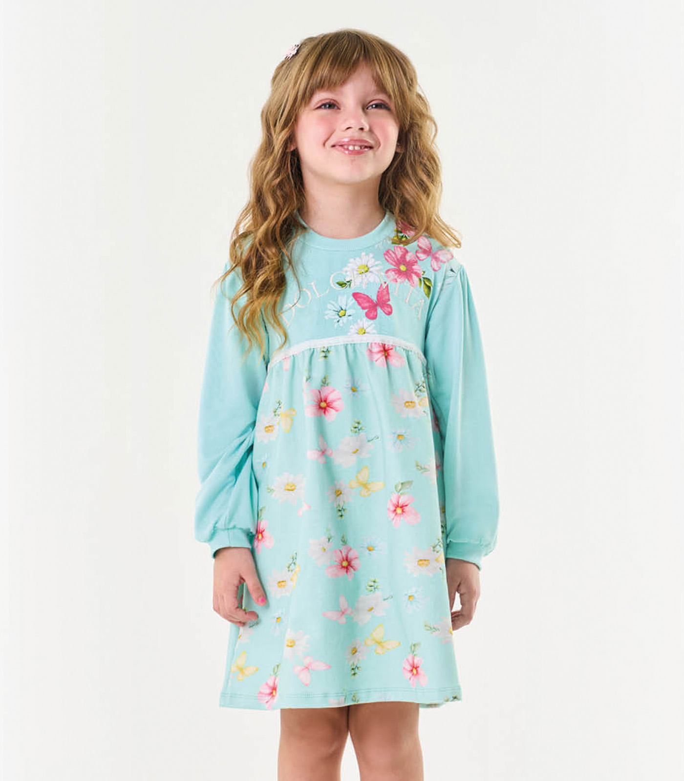 Vestido Infantil Manga Longa Trick Nick Azul 2