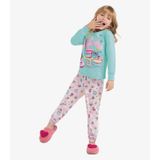 Pijama Infantil Feminino Em Meia Malha Rovi Kids Azul 8