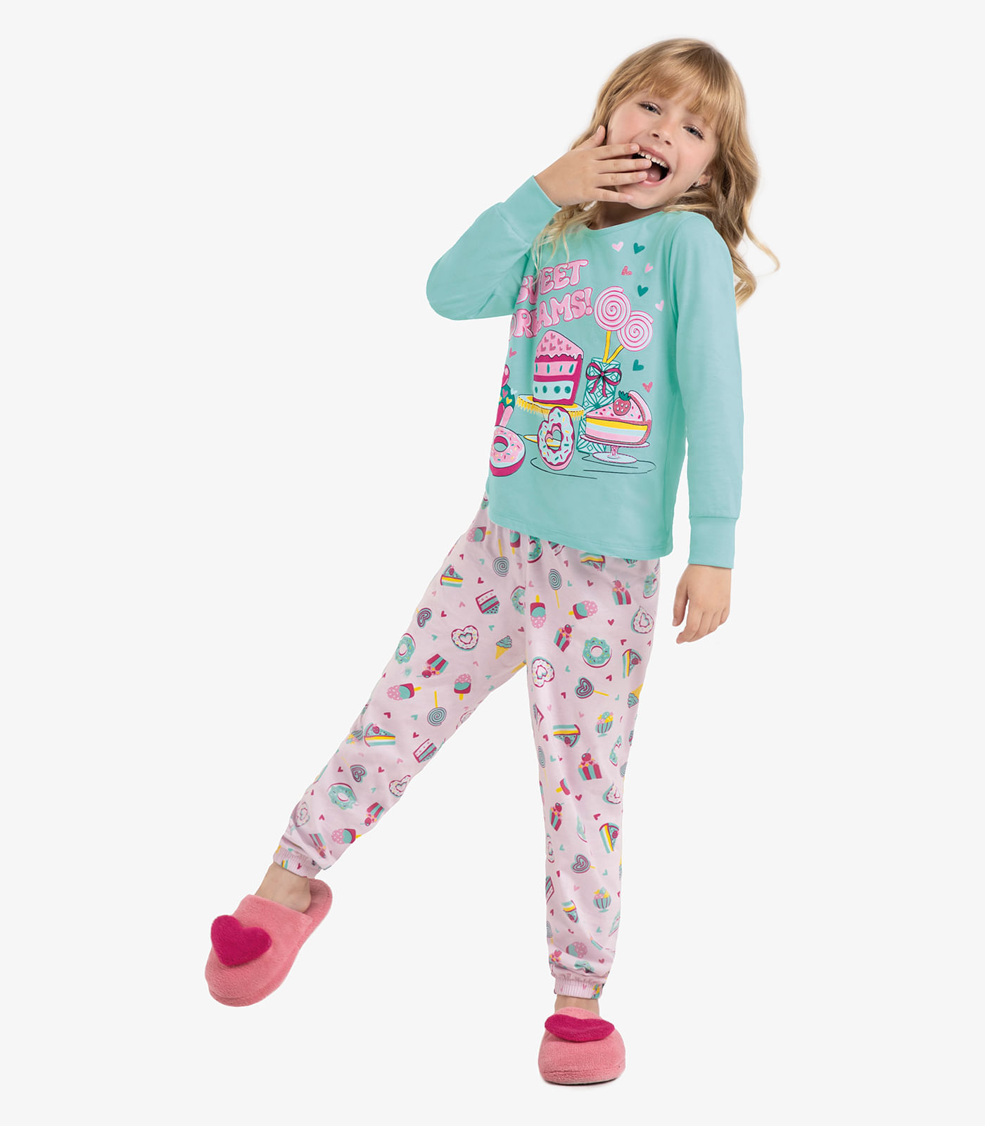 Pijama Infantil Feminino Em Meia Malha Rovi Kids Azul 8