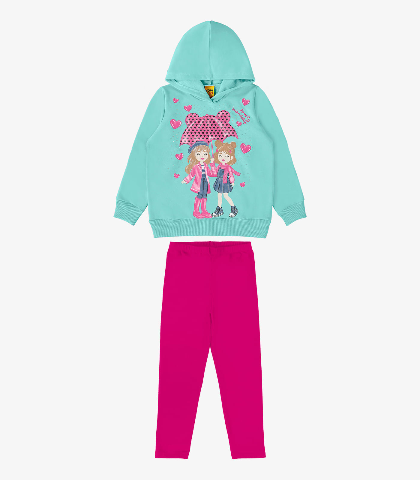 Conjunto Infantil Blusão Com Legging Rovi Kids Azul 4