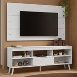 Rack Com Painel Para Tv Até 65 Polegadas Com Pés Branco Detroit Madesa