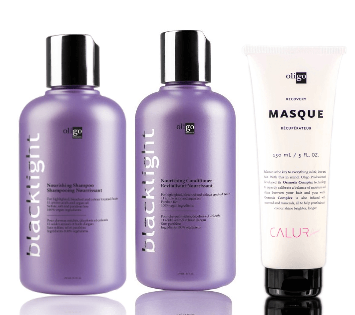 Shampoo, Condicionador E Máscara De Recuperação Oligo Blacklight