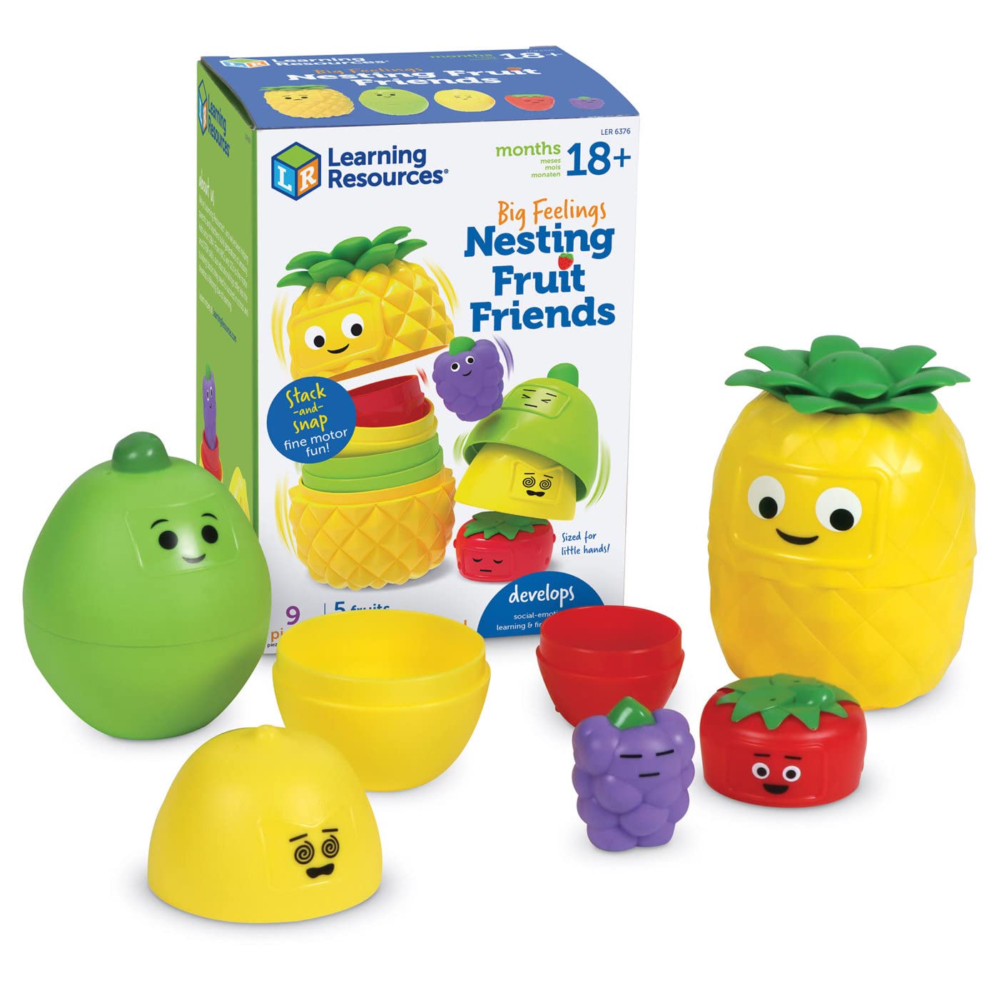 Recursos De Aprendizagem De Brinquedos Big Feelings Nesting Fruit Friends