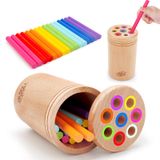 Brinquedo Montessori Small Fish Wooden Learning Color Sorting 1-3y